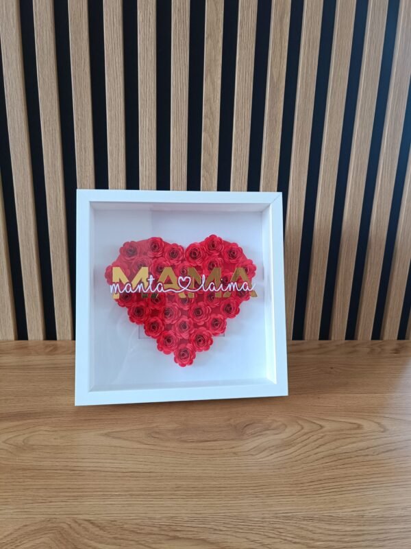 Gėlių rėmelis - širdelė MAMA