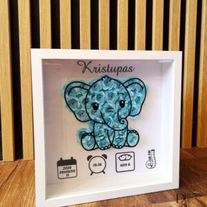 Gėlių rėmelis - Drambliukas